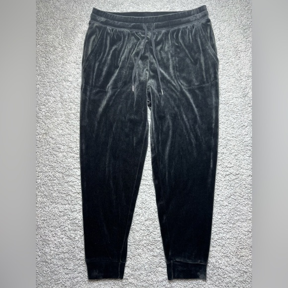 Juicy Couture Joggers Womens Medium Velour Bling Rhinestone Booty Spellout Gems - Picture 2 of 4
